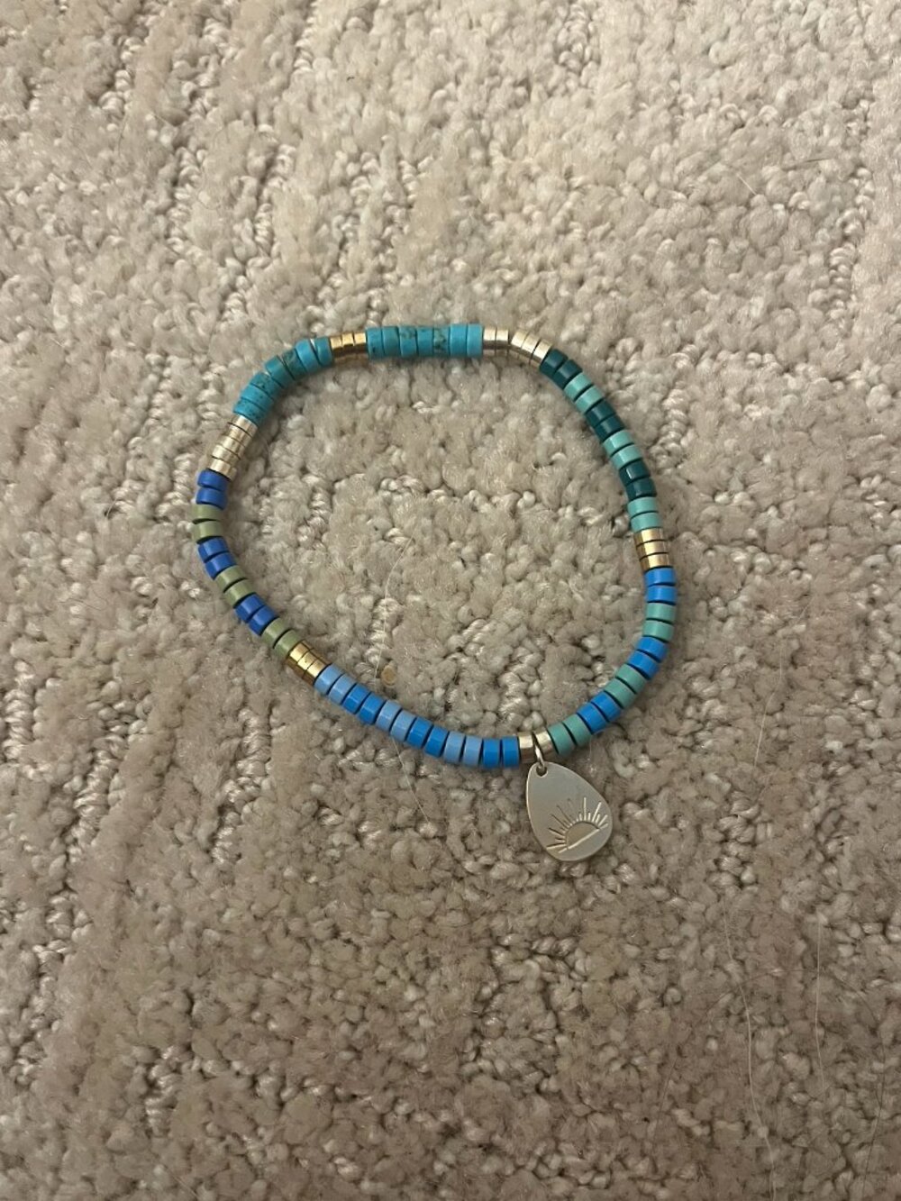Stone Intention Charm Bracelet - Turquoise/Silver/Gold